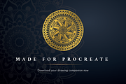 Procreate Mandala Creator Template, a Brush Add-On by Delightful Design (Thumbnail 11 of 11)