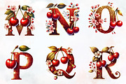 Spring cherry Alphabet clipart, an Illustration by RobertsArt (Thumbnail 3 of 7)