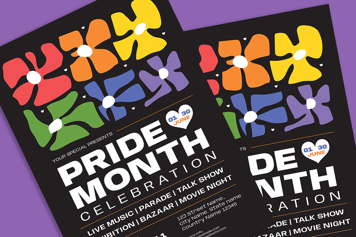 Pride Month Celebration Flyer, a Flyer Template by Gumico Studio. (Photo 2 of 3)