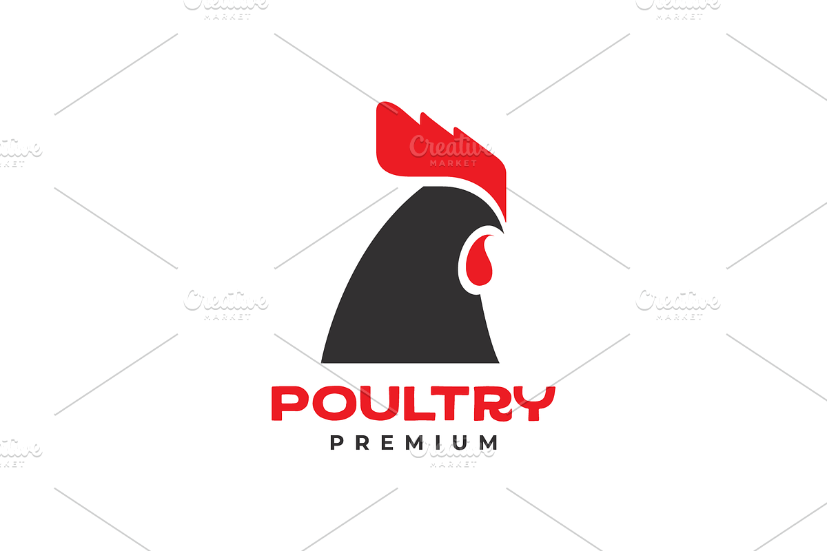 head rooster modern colored logo, a Branding & Logo Template by devastd