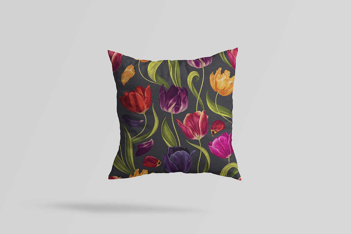 Multicolored Tulips Vector Pattern, a Pattern Graphic by MarynaPetrovska (Photo 4 of 13)