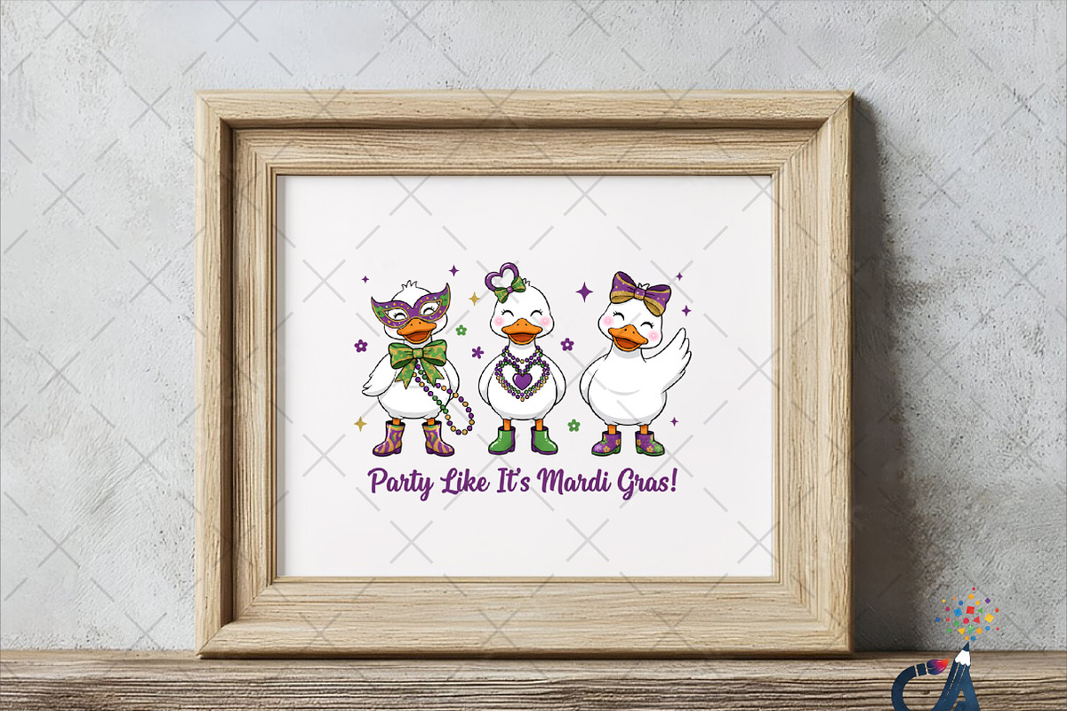 Mardi Gras Goose Coquette Bow PNG, an Illustration by Creative Art (Photo 2 of 6)