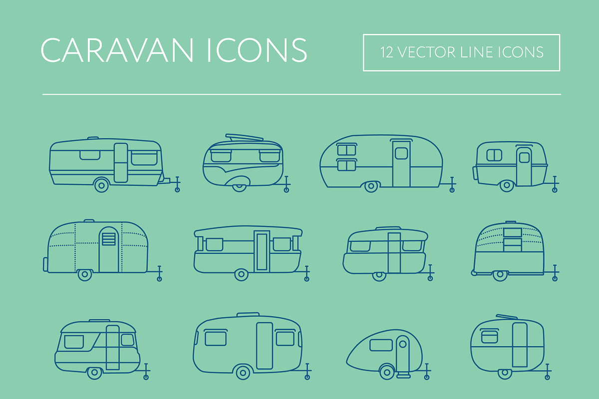 Caravan Icons, an Outline Icon by the cabin supply co (Photo 1 of 4)