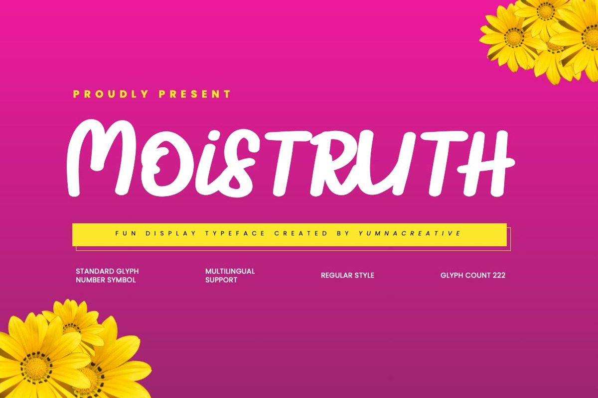 Moistruth - Fun Display Font, a Handwritten Font by Dhabee (Photo 1 of 12)