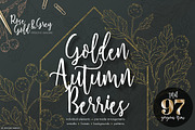 Golden Autumn Berries Background Set, a Background Graphic by Euonia Meraki (Thumbnail 1 of 15)