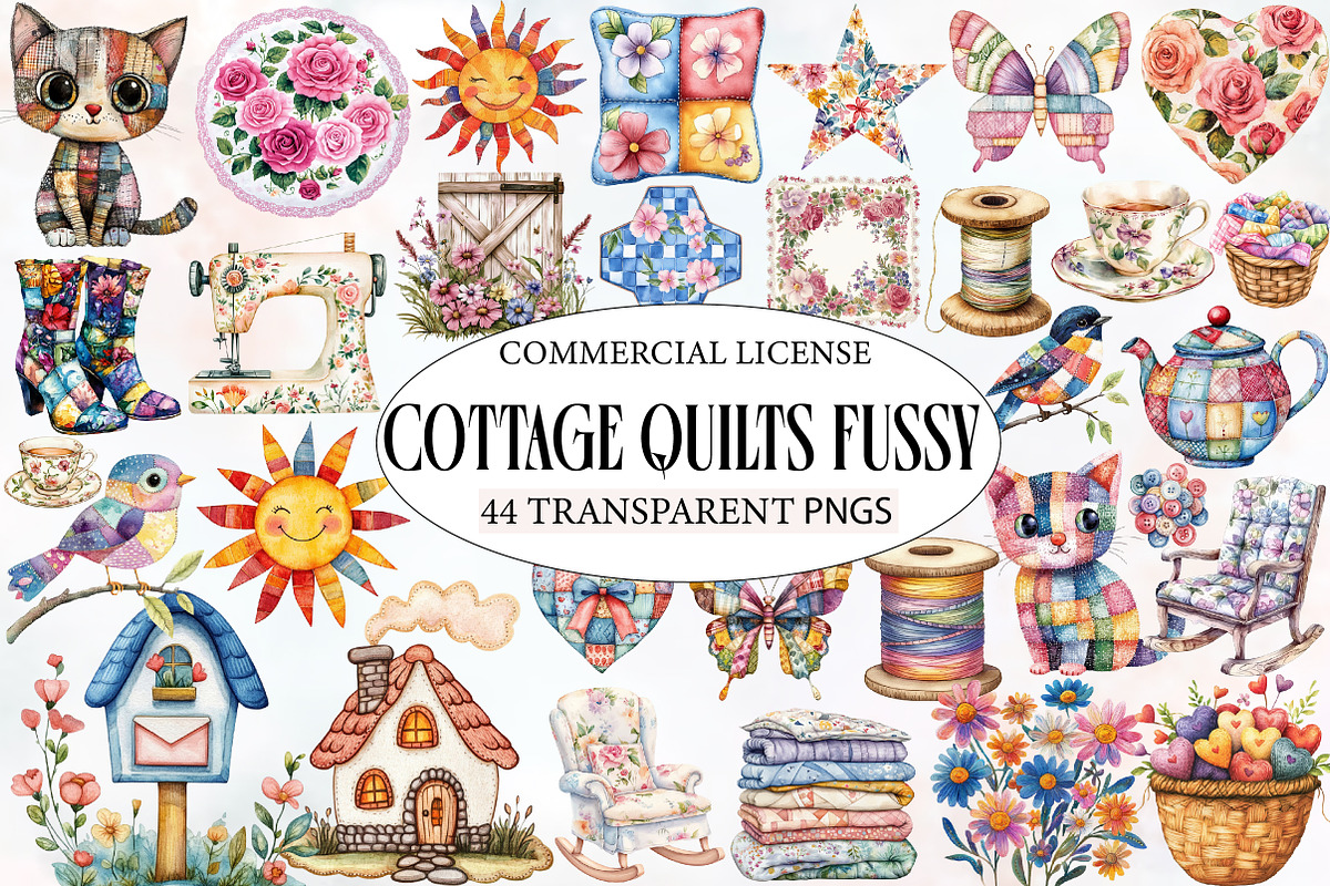 Cottage Quilts Fussy clipart, an Illustration by Designworld (Photo 1 of 6)