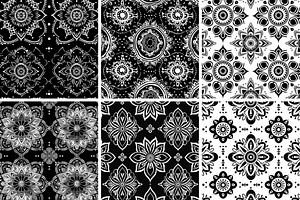 Black Mandala Seamless Patterns