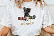 Skeleton Black Cat Clipart, an Illustration by CraftArtStudio (Thumbnail 4 of 6)