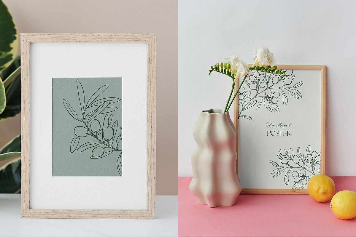 Line Art Olive Branches Clipart, an Object Graphic by ElenKoss (Photo 10 of 10)