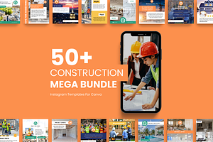 Construction Social Media BUNDLE, a Social Media Template by Sincerely Media