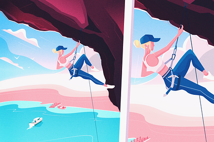 Mountain Climber Girl Illustration