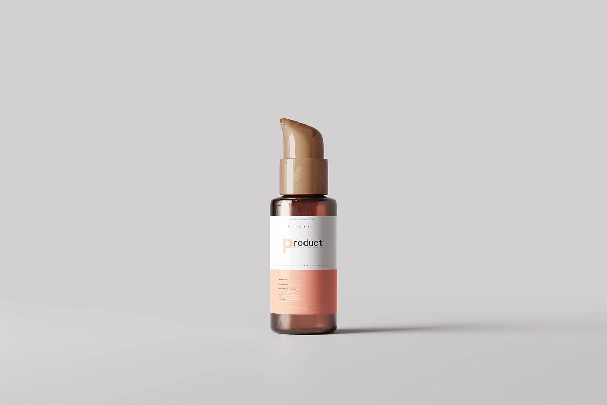 Small Pump Bottle Mockup, a Cups & Container Mockup by pmvch (Photo 1 of 10)