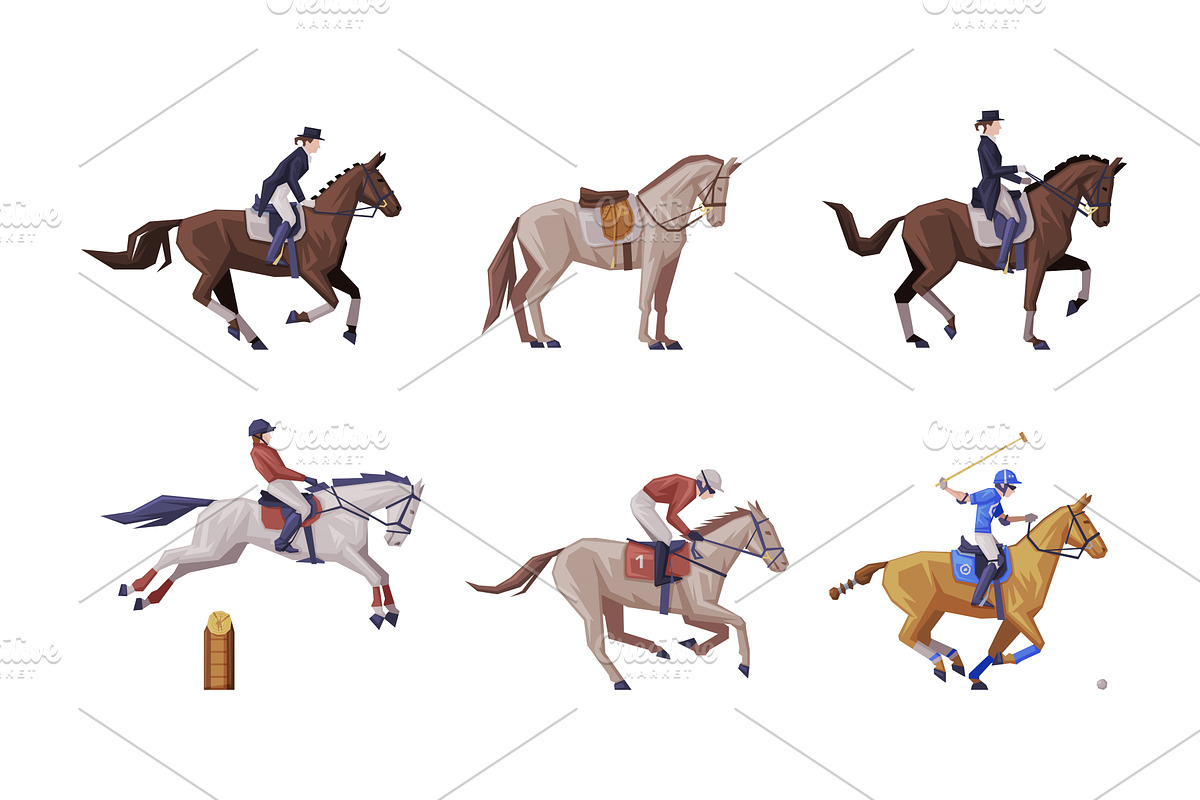 Jockey on Racing Horse Riding on, a Person Illustration by TopVectors