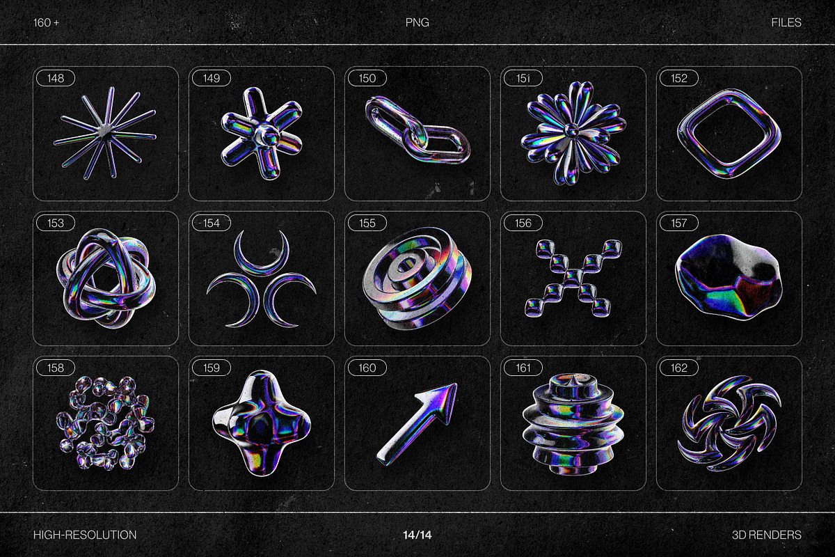 Chromatic Glass 3D Shapes Pack, an Object Graphic by Samolevsky (Photo 29 of 30)