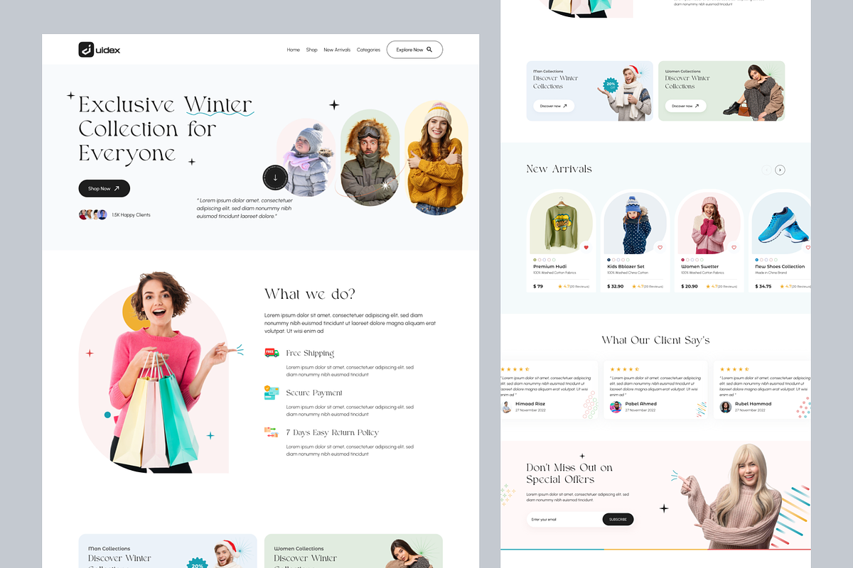 E-Commerce Landing Page Design, a Landing Page Template by UiDex (Photo 2 of 4)