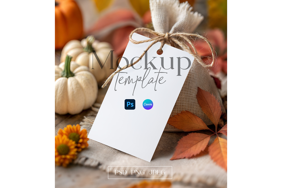 Autumn Favor Tag Mockup PSD, a Product Mockup by MockupWizard (Photo 1 of 5)