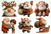 Christmas Santa Clipart Bundle, an Illustration by Creative Art (Thumbnail 2 of 10)