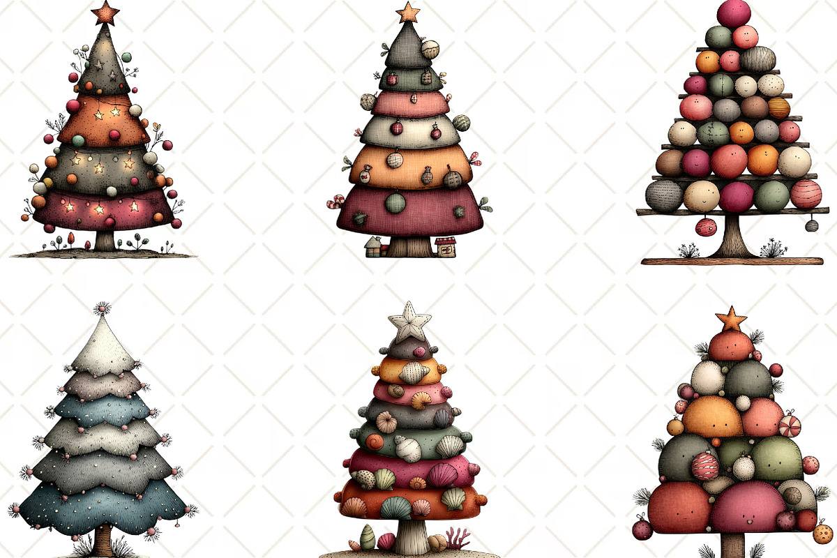 Christmas Tree Clipart, an Illustration by Black Bird Studio (Photo 5 of 6)