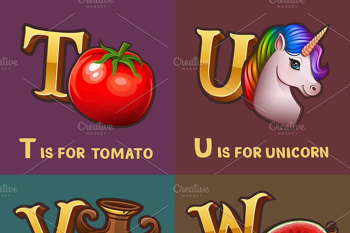 Children's Alphabet SET, an Education Illustration by Saranai Store (Photo 5 of 10)
