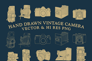 Hand Drawn Vintage Camera Vector