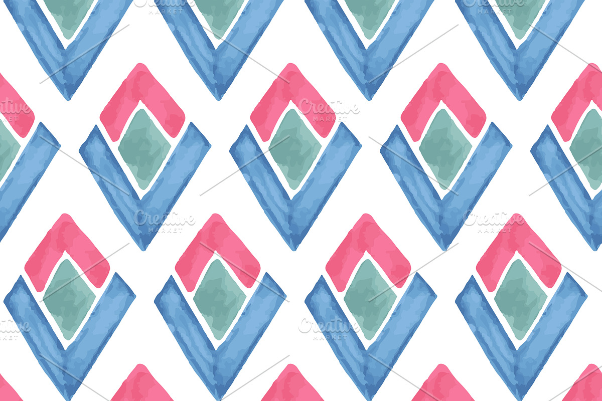 Vector watercolor patterns, a Pattern Graphic by alexmakarova (Photo 3 of 5)