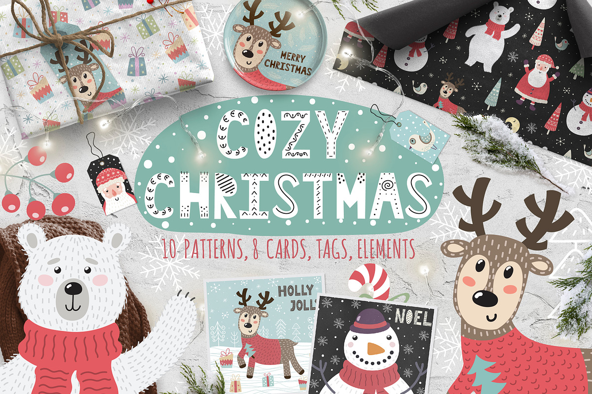 Cozy Christmas: patterns & cards, an Animal Illustration by Gulnara Sabirova (Photo 1 of 7)