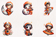 Cute Astronaut Clipart, a Seasonal Illustration by CreationArt (Thumbnail 2 of 5)