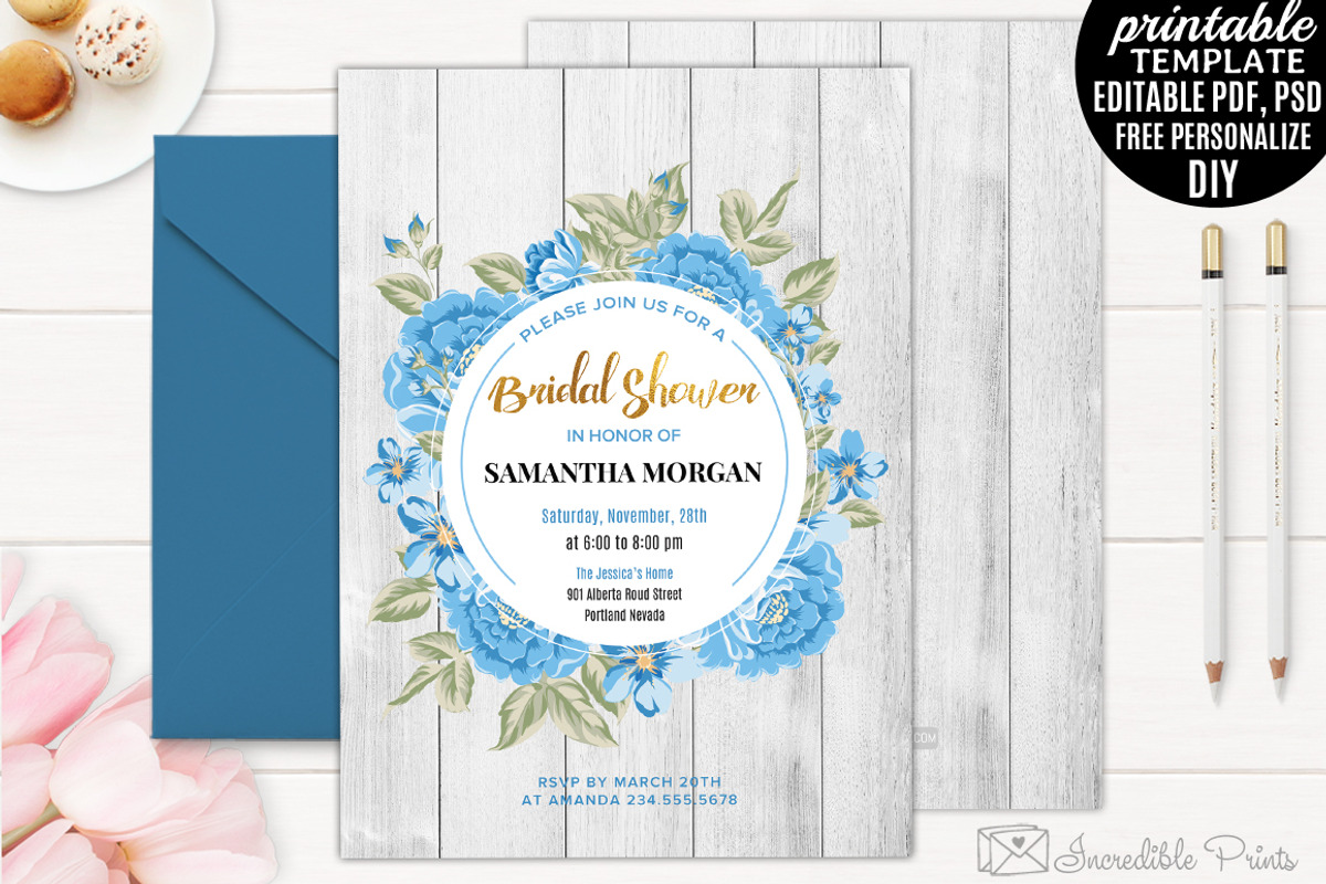 Rustic Bridal Shower Invitation, an Invitation Template by Blush Roses Print (Photo 1 of 2)