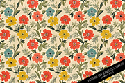 Seamless Retro Flowered Wallpaper, a Pattern Graphic by Chromolume Studio (Thumbnail 9 of 15)