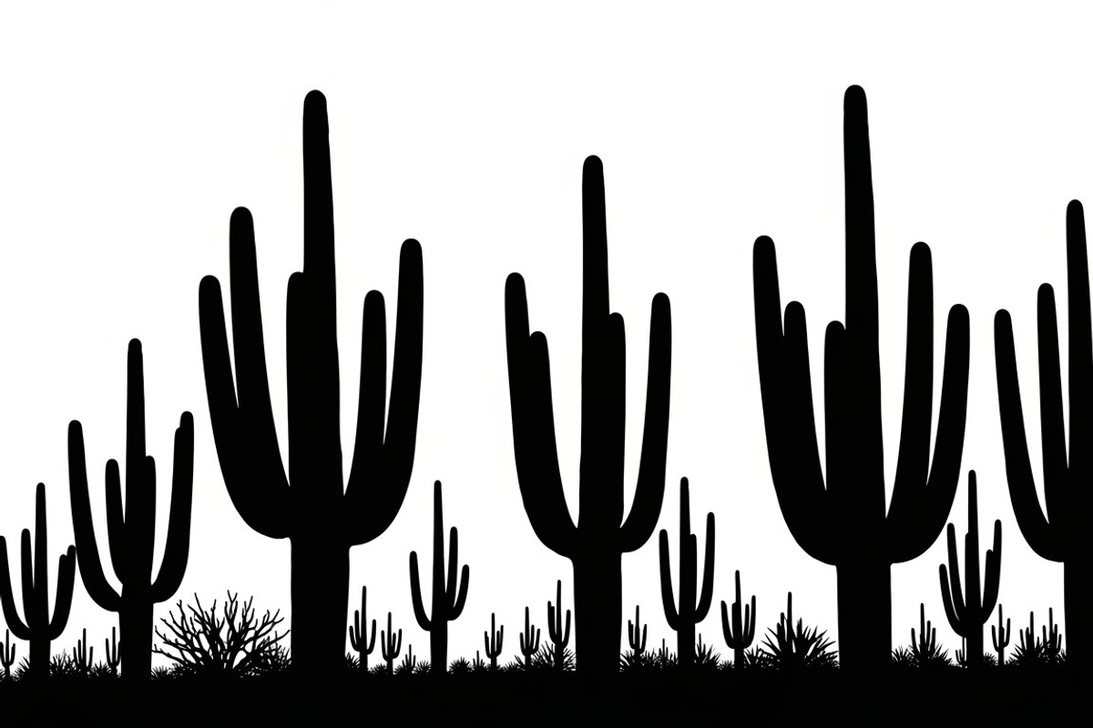 collection desert cactus silhouettes, an Illustration by Amazin_art (Photo 5 of 33)