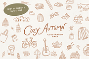Cozy Autumn Hand Drawn SVG Elements, a Seasonal Illustration by Claire Emery Designs (Thumbnail 1 of 6)
