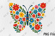 Flower Butterfly Sublimation Design, a Seasonal Illustration by Rose Art (Thumbnail 1 of 4)