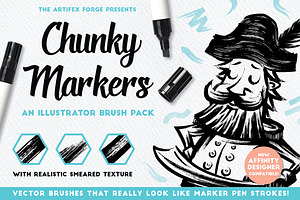 Chunky Markers - Illustrator Brushes, a Brush Add-On by The Artifex Forge