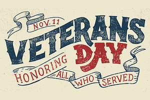 Veterans Day Retro Poster, a Texture Illustration by Paul Lesser