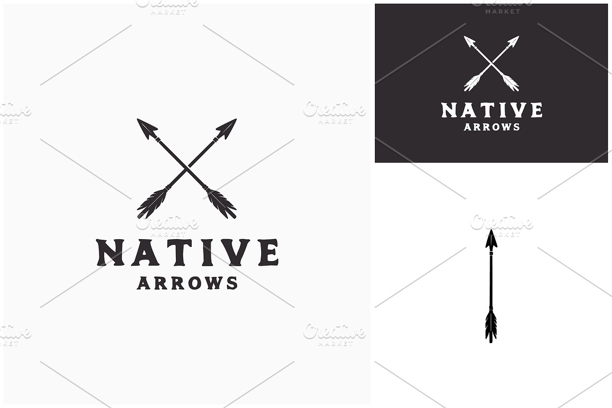 Crossed Native Indian Arrows Logo, a Branding & Logo Template by Enola99d