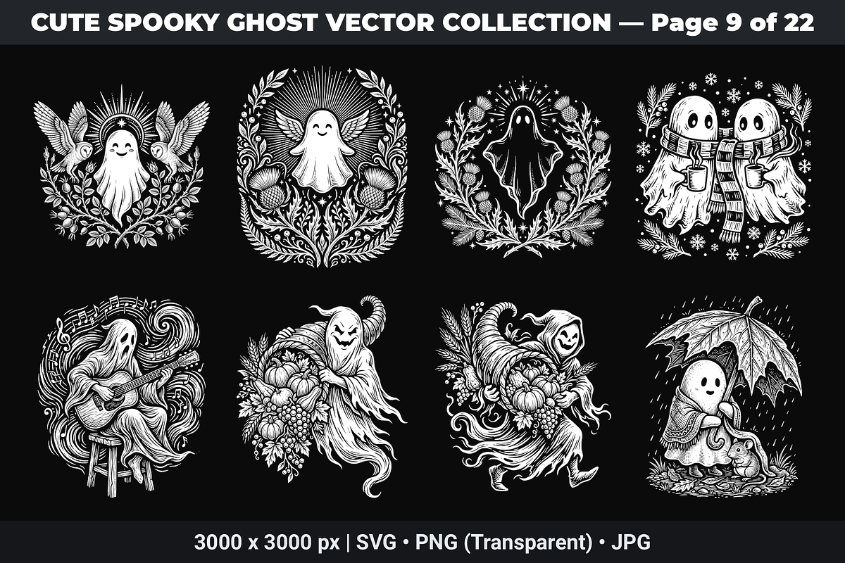 Cute Ghost SVG Bundle Vol - 01, an Object Graphic by XPERTDESIGNER (Photo 20 of 21)