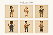 People Who Help Us Clip Art, a Person Illustration by LanternkinStudio (Thumbnail 8 of 13)