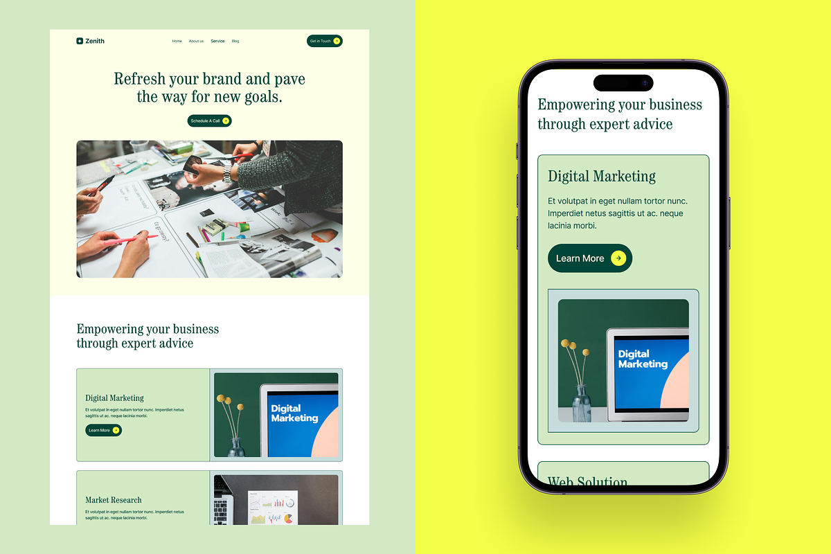 Zenith Marketing Agency Landing page, an UI Kit Template by Ahmed Rubel (Photo 6 of 9)