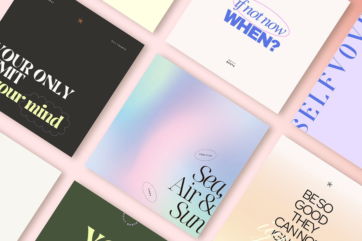 Retro Gradient Insta Quotes, a Social Media Template by Kseniia_Design (Photo 2 of 9)