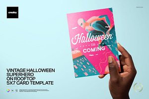 Vintage Halloween 5x7 Card Template, a Card Template by creatsy5