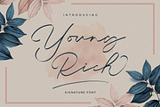 Young Rich - Stylist Font, a Script Font by RantautypeStudio (Thumbnail 1 of 13)