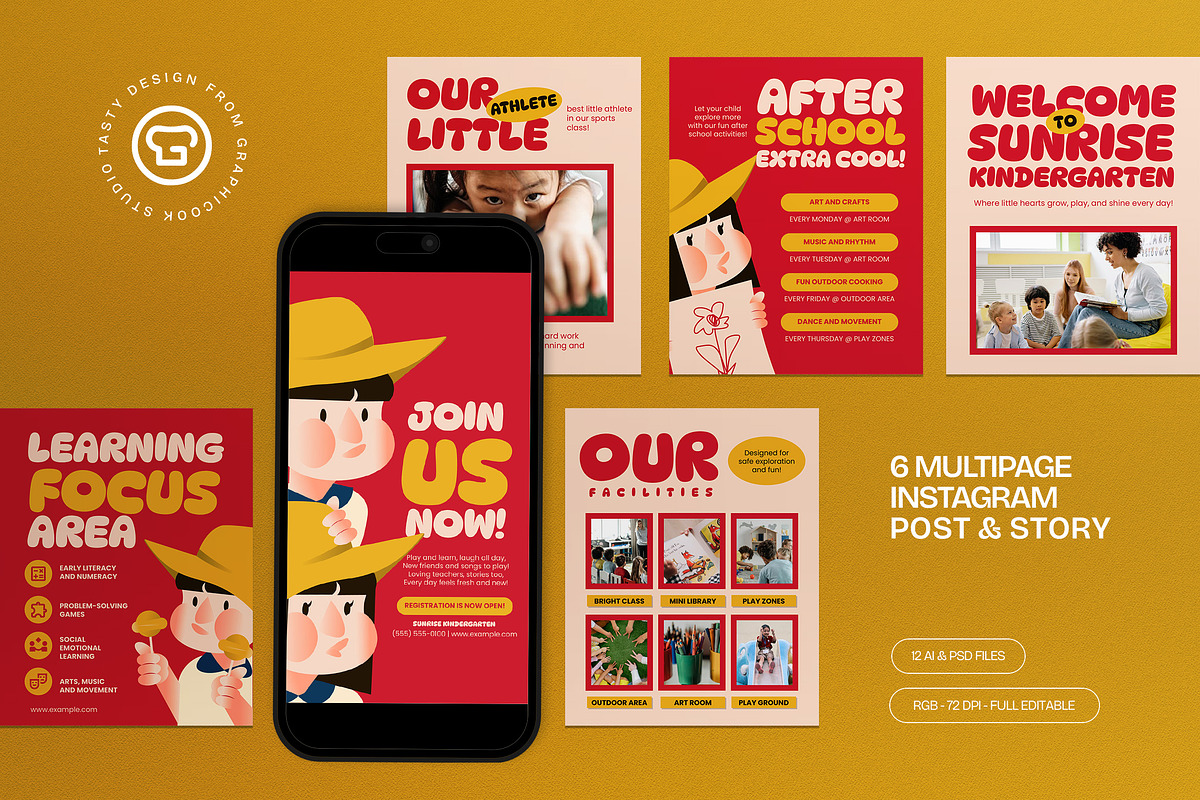 Education Instagram Set, a Social Media Template by graphicook (Photo 1 of 3)