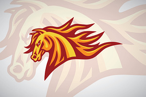 Horse Mustang Fire Flame Logo Design, a Branding & Logo Template by vectorfarmer