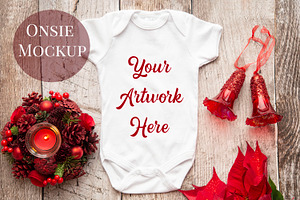 Onesie Mockup -Red Christmas