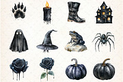 Halloween Black&White Digital Clipar, an Illustration by Libby Wishes (Thumbnail 3 of 6)