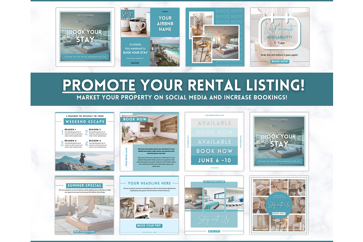 Instagram Post Templates for Airbnb, a Social Media Template by Templatables (Photo 4 of 11)