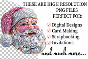 Rhinestone Santa Face Clipart, an Illustration by Daily.Designs (Thumbnail 2 of 4)