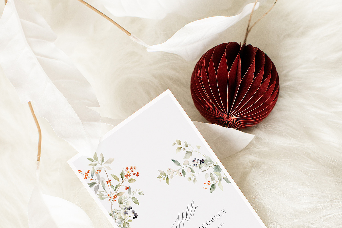 FLORAL WINTER BOX Watercolor Bundle, a Seasonal Illustration by Muse Artist (Photo 37 of 95)