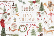 Watercolor Christmas-TINY VILLAGE, a Decorative Illustration by Beigetime (Thumbnail 1 of 10)