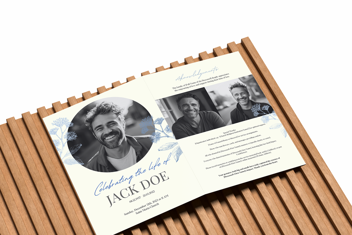 Funeral Program Template Set I Canva, an Invitation Template by The Social Stuff (Photo 3 of 11)